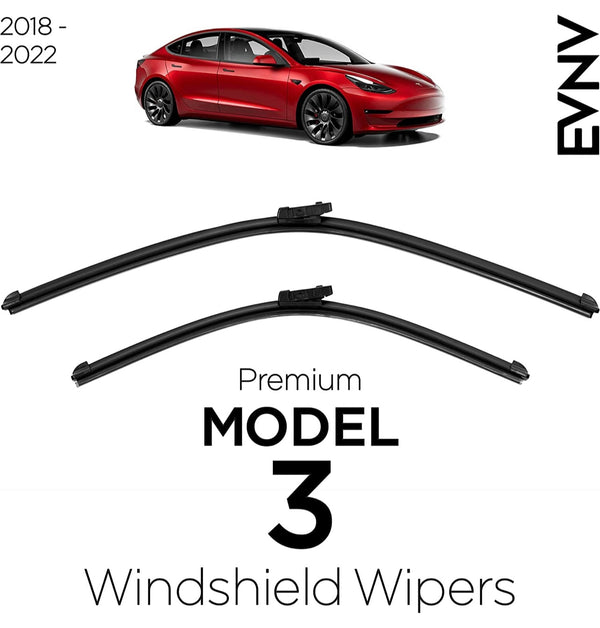 Tesla Model 3 Windshield Wiper Blades - Streak Free Performance - OEM Replacement 26" + 19" Wiper Blade Set - Fits 2018-2022 Model 3