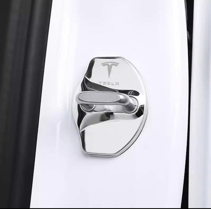 Stainless Steel Car Door Lock Buckle Protector Cover Trim Chrome